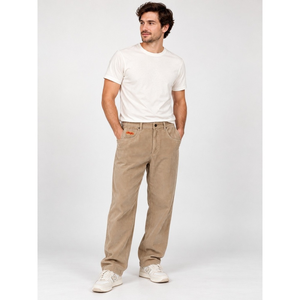 Empyre Men's Beige Corduroy Pants Size 36 Regular 5-Pocket Flat Front